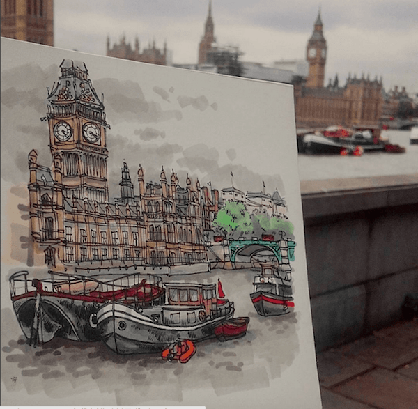 Urban sketch in London